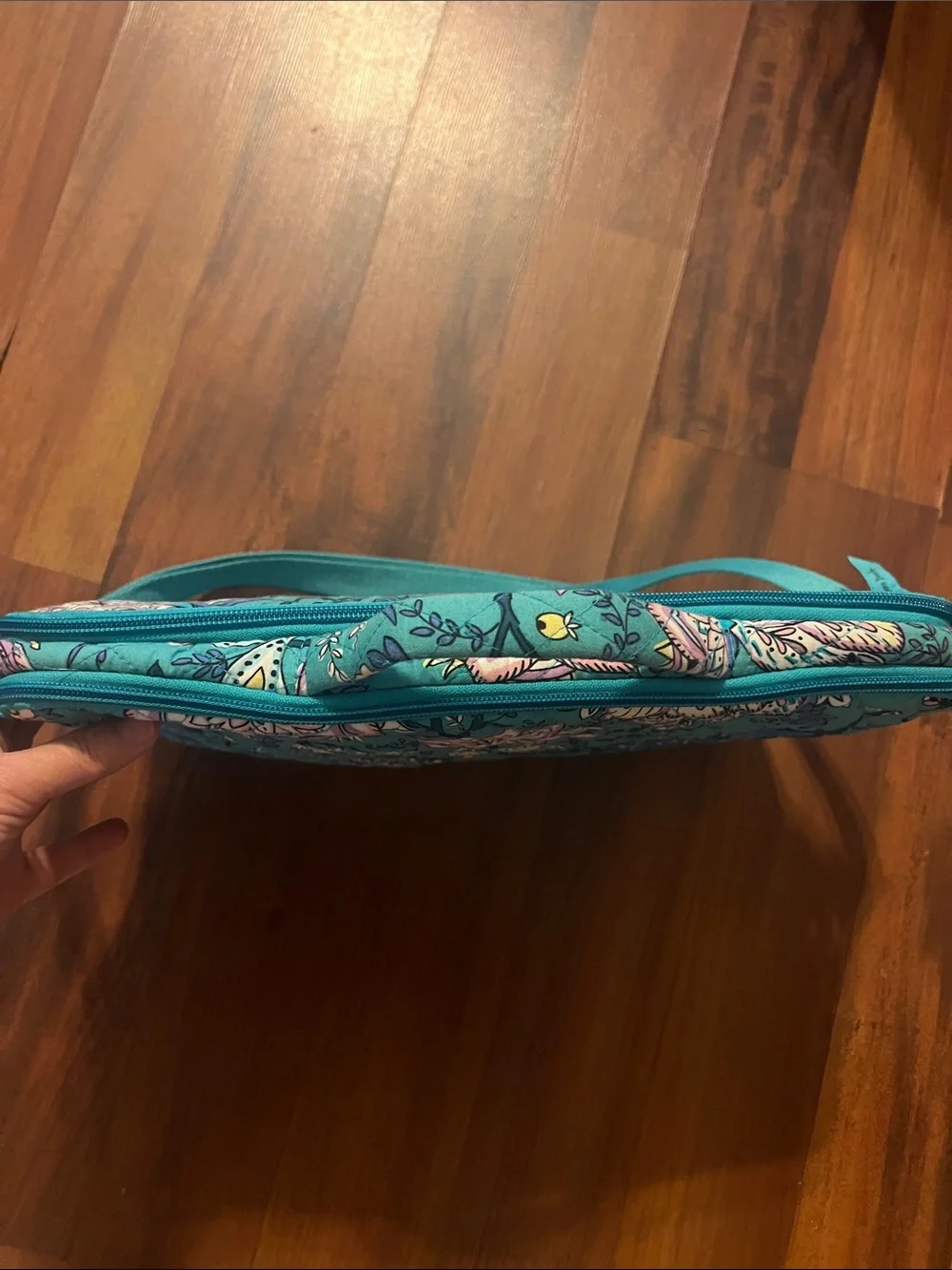 Vera Bradley Teal Quilted Floral Laptop Bag